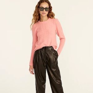 J. Crew Stretch wool cable-knit crewneck sweater